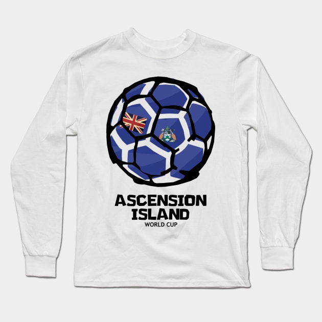 Ascension Island Football Country Flag Long Sleeve T-Shirt by KewaleeTee